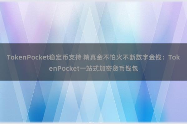 TokenPocket稳定币支持 精真金不怕火不断数字金钱：TokenPocket一站式加密货币钱包